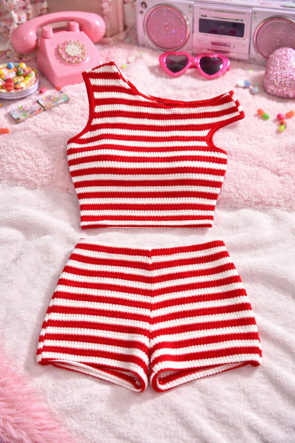 Y2K Candy Stripe Set